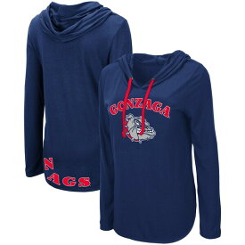 コロシアム レディース Tシャツ トップス Gonzaga Bulldogs Colosseum Women's My Lover Lightweight Hooded Long Sleeve TShirt Navy