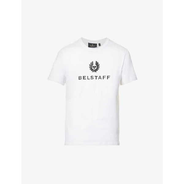 ベルスタッフ メンズ Tシャツ トップス Signature logo-print cotton-jersey T-shirt WHITE
