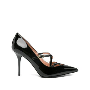 ���u ���X�L�[�m ���f�B�[�X �p���v�X �V���[�Y 100mm leather cross-strap pumps Black