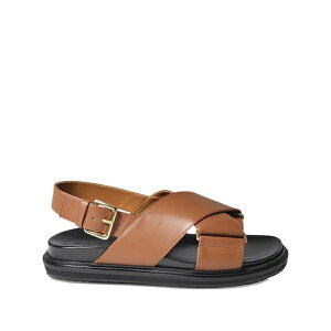 �}���j ���f�B�[�X �T���_�� �V���[�Y Crossover-strap sandals Brown