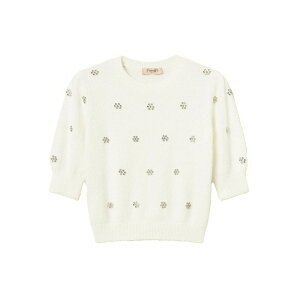 �c�C���Z�b�g ���f�B�[�X �j�b�g&�Z�[�^�[ �A�E�^�[ Puff-sleeve embellished jumper White