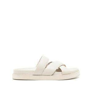 �Z���\�[ ���f�B�[�X �T���_�� �V���[�Y Nico crossover-strap leather slippers White