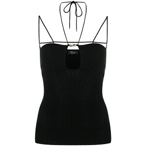 �u���}���� ���f�B�[�X �j�b�g&�Z�[�^�[ �A�E�^�[ Cut-out ribbed knit top Black
