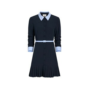 �T���N�A�Z�v�g ���f�B�[�X �����s�[�X �g�b�v�X Lucilla striped pleated mini dress Blue