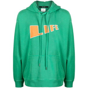 �X�r �����Y �p�[�J�[�E�X�E�F�b�g�V���c �A�E�^�[ 'life' cotton drawstring hoodie Green