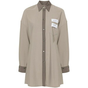 ���b�N ���f�B�[�X �V���c �g�b�v�X Logo-patch detachable-panels shirt Grey