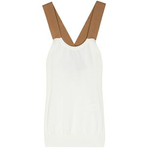 �v�����V�[ ���f�B�[�X �J�b�g�\�[ �g�b�v�X Crossover-straps fine-knit top White