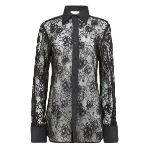 �t���[�f���}�[�� ���f�B�[�X �V���c �g�b�v�X Juliet lace button shirt Black
