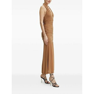 �o�[�h�b�g ���f�B�[�X �����s�[�X �g�b�v�X Halter neck ruched dress Brown