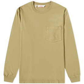 バトンウェア メンズ Tシャツ トップス Battenwear Long Sleeve Pocket T-Shirt Green