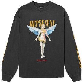 リプレゼント メンズ Tシャツ トップス Represent Reborn Long Sleeve T-Shirt Black