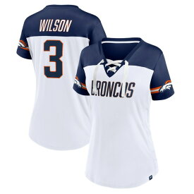 ファナティクス レディース Tシャツ トップス Russell Wilson Denver Broncos Fanatics Branded Women's Athena Name & Number VNeck Top White