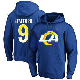 ファナティクス メンズ パーカー・スウェットシャツ アウター Matthew Stafford Los Angeles Rams Fanatics Branded Super Bowl LVI Big & Tall Name & Number Pullover Hoodie Royal