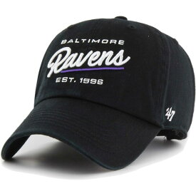 フォーティーセブン レディース 帽子 アクセサリー Baltimore Ravens '47 Women's Sidney Clean Up Adjustable Hat Black
