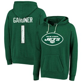 マジェスティックスレッズ メンズ パーカー・スウェットシャツ アウター Ahmad Sauce Gardner New York Jets Majestic Threads Name & Number TriBlend Pullover Hoodie Green