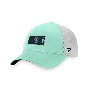 t@ieBNX Y Xq ANZT[ Men's Light Blue, White Seattle Kraken Authentic Pro Rink Trucker Snapback Hat Light Blue, White