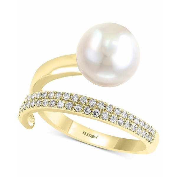 税込エフィー コレクション レディース リング アクセサリー EFFYreg; Cultured Freshwater Pearl (10mm) and Diamond (1 ct. Ring in 14k White Gold and Yellow Gold Yellow Gold