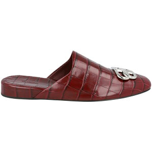 Balenciaga �o�����V�A�K ���f�B�[�X �X�j�[�J�[ �yBalenciaga Croc Embossed Leather Cosy BB Mule Dark Red (Women's)�z �T�C�Y US_5(22.0cm) Dark Red