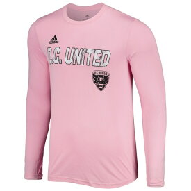 アディダス メンズ Tシャツ トップス D.C. United adidas Jersey Hook AEROREADY Long Sleeve TShirt Pink