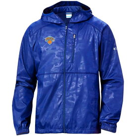 コロンビア メンズ ジャケット＆ブルゾン アウター New York Knicks Columbia Camo Flash Forward FullZip Windbreaker Jacket Blue