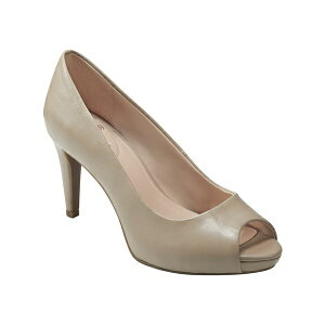 バンドリーノ レディース パンプス シューズ Women's Rainaa Platform Stiletto Peep Toe Pumps Beige Smooth