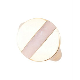 バース レディース リング アクセサリー Signet Bronze Circle Band Ring Genuine Pink Opal