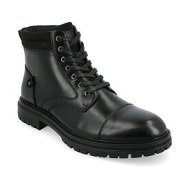 ヴァンセ カンパニー メンズ ブーツ シューズ Men's Fegan Tru Comfort Foam Cap Toe Lace-Up Ankle Boots Black