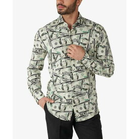 オポスーツ メンズ シャツ トップス Men's Slim Fit Cashanova Money Print Dress Shirt Assorted