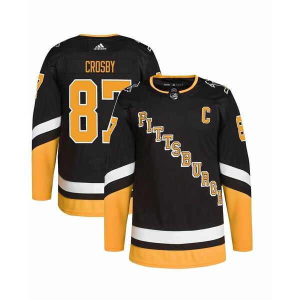 アディダス メンズ パーカー・スウェットシャツ アウター Men's Sidney Crosby Black Pittsburgh Penguins 2021 22 Alternate Primegreen Authentic Pro Player Jersey Black