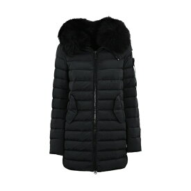 ピューテリー レディース ジャケット＆ブルゾン アウター Long Down Jacket Itoka Ml Fur BLACK