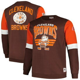 ミッチェル&ネス メンズ パーカー・スウェットシャツ アウター Cleveland Browns Mitchell & Ness Big & Tall Fleece Pullover Sweatshirt Brown