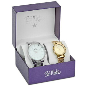 {u}bL fB[X rv ANZT[ Men's and Women's Quartz Silver-Tone and Gold-Tone Alloy 2 Piece Watch Set, 45mm and 33mm Gray, Gold