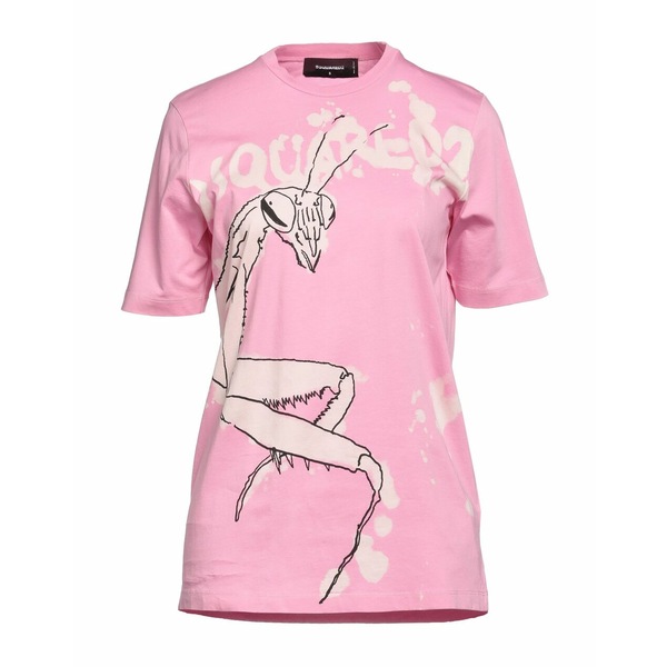 上質ディースクエアード レディース Tシャツ トップス T-shirts Pink