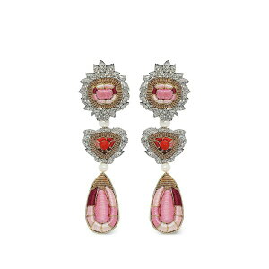 �Z���X�e ���f�B�[�X �s�A�X���C�������O �A�N�Z�T���[ Embroidered garnet ruby earrings Silver