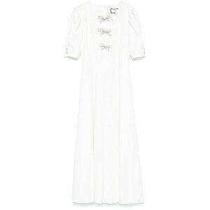 �j�b�T ���f�B�[�X �����s�[�X �g�b�v�X Crystal-bow crepe midi dress White