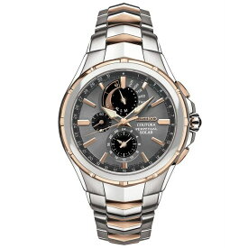 セイコー メンズ 腕時計 アクセサリー Men's Chronograph Coutura Solar Two-Tone Stainless Steel Bracelet Watch 44mm Gray