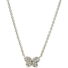 アンジー レディース ネックレス・チョーカー・ペンダントトップ アクセサリー Diamond Butterfly Pendant Necklace (1/20 ct. t.w.) in 14k Gold, 14" + 2" extender Gold