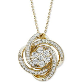 ラップド イン ラブ レディース ネックレス・チョーカー・ペンダントトップ アクセサリー Diamond Love Knot 20" Pendant Necklace (1/2 ct. t.w.) in 14k Gold, Created for Macy's Yellow Gold
