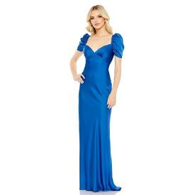 マックダガル レディース ワンピース トップス Women's Ieena Charmeuse Cap Sleeve Empire Waist Gown Sapphire