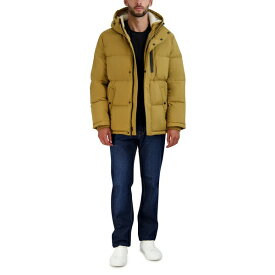 コールハーン メンズ ジャケット＆ブルゾン アウター Men's Puffer Coat With Fleece-Lined Hood Khaki