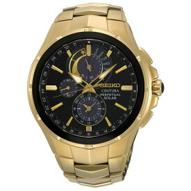 セイコー メンズ 腕時計 アクセサリー Men's Solar Chronograph Coutura Gold-Tone Stainless Steel Bracelet Watch 44mm No Color