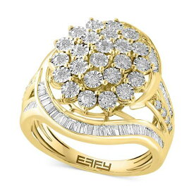エフィー コレクション メンズ リング アクセサリー EFFY&reg; Diamond Round & Baguette Cluster Swirl Ring (7/8 ct. t.w.) in 14k Gold Two Toned
