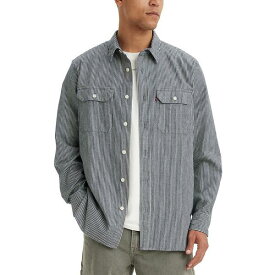 リーバイス メンズ シャツ トップス Men's Worker Relaxed-Fit Button-Down Shirt, Created for Macy's Hickory Stripe