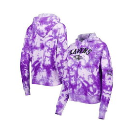 ニューエラ レディース パーカー・スウェットシャツ アウター Women's Purple Baltimore Ravens Cloud Dye Fleece Pullover Hoodie Purple