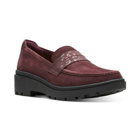 クラークス レディース サンダル シューズ Women's Calla Ease Slip-On Loafer Flats Burgundy Suede