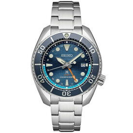 セイコー メンズ 腕時計 アクセサリー Men's Prospex Sea Sumo Solar GMT Stainless Steel Bracelet Watch 45mm Light Blue
