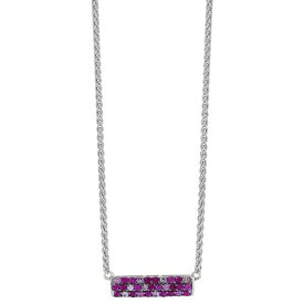 エフィー コレクション メンズ ネックレス・チョーカー アクセサリー EFFY&reg; Sapphire Bar 16" Pendant Necklace (9/10 ct. t.w.) in Sterling Silver Ruby & Pink Sapphire