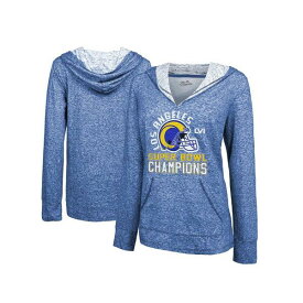 マジェスティック レディース パーカー・スウェットシャツ アウター Women's Threads Heathered Royal Los Angeles Rams Super Bowl LVI Champions Hard Count Slub Pullover Hoodie Heathered Royal