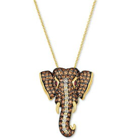 ルヴァン レディース ネックレス・チョーカー・ペンダントトップ アクセサリー Diamond (1-5/8 ct. t.w.) & Passion Ruby Accent Elephant Adjustable 20" Pendant Necklace in 14k Gold 14K Honey Gold Pendant