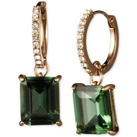 ラルフローレン レディース ピアス＆イヤリング アクセサリー Gold-Tone Color Stone Charm Pav&eacute; Huggie Hoop Earrings Green